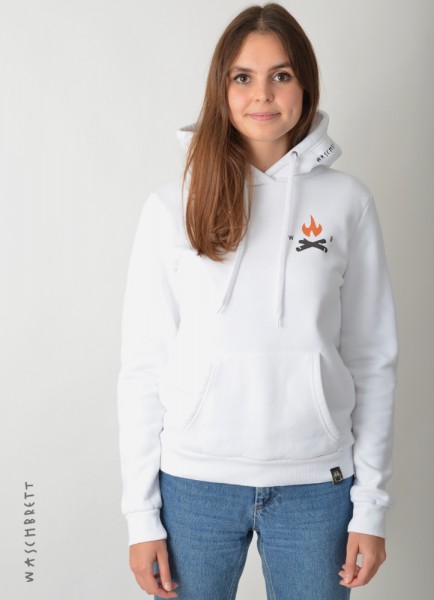 XS ONLY - Icon Backprint Women Hood White/Orange-Anthrazit